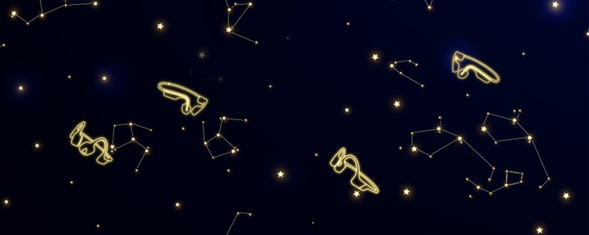 Illustration of AfterShokz headphones as constellations