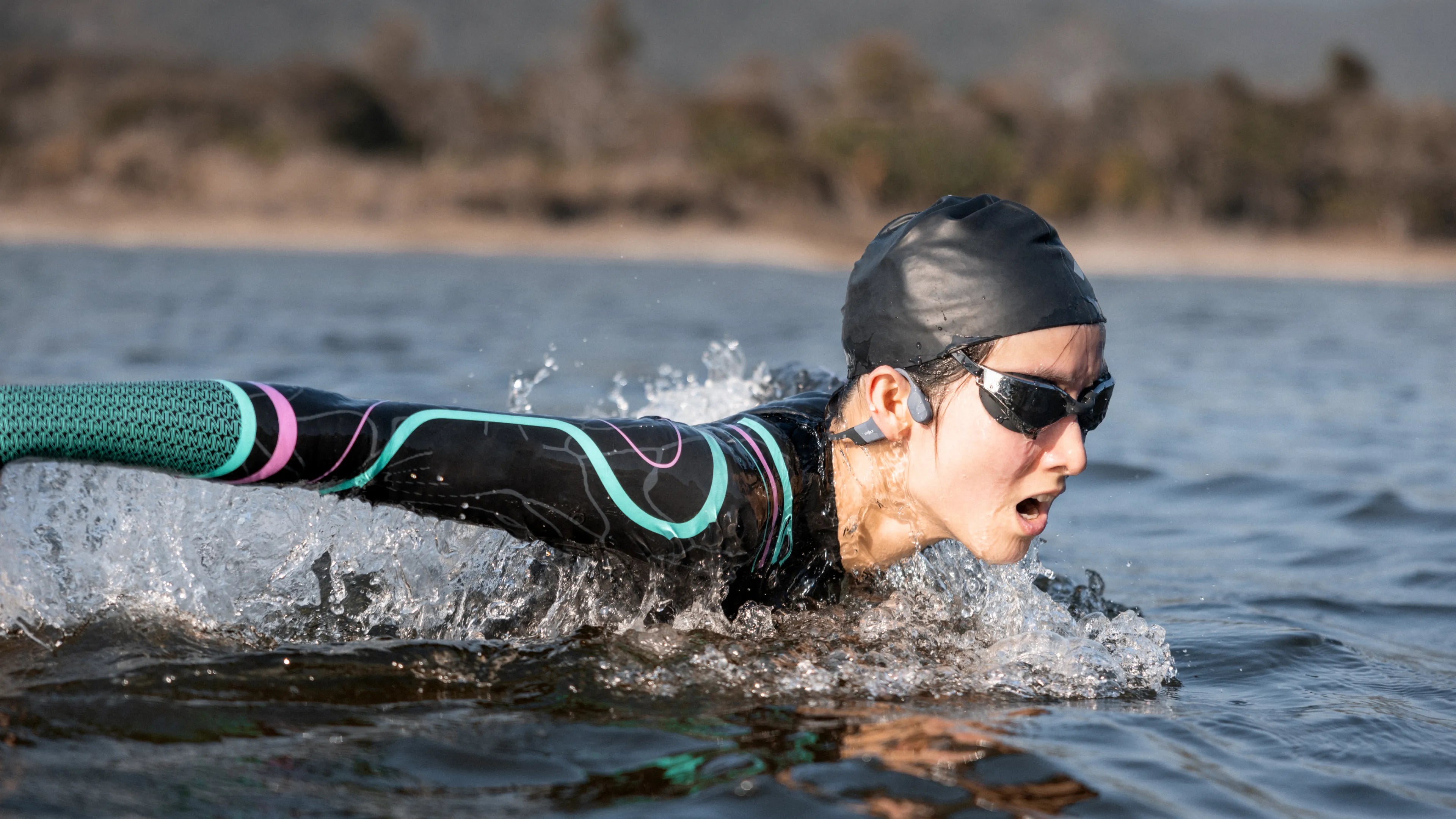 
  Shokz OpenSwim Pro Bone Conduction Headphones with Open Ear Hook Design to Stay Secure