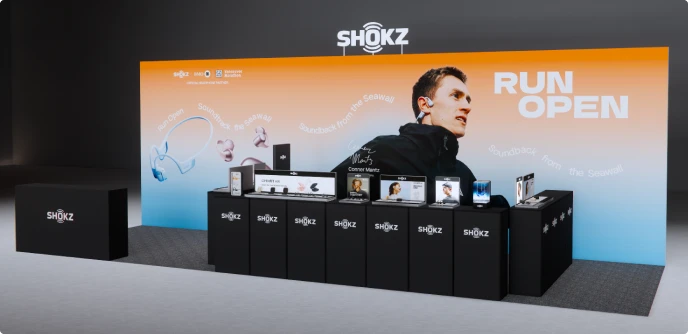 Shokz Booth (30) at Marathon Event Open on May 30 from 9 AM to 5 PM