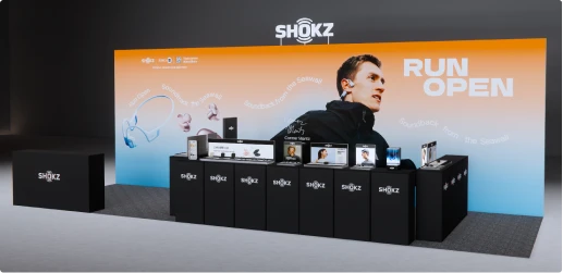 Shokz Booth (30) at Marathon Event Open on May 30 from 9 AM to 5 PM